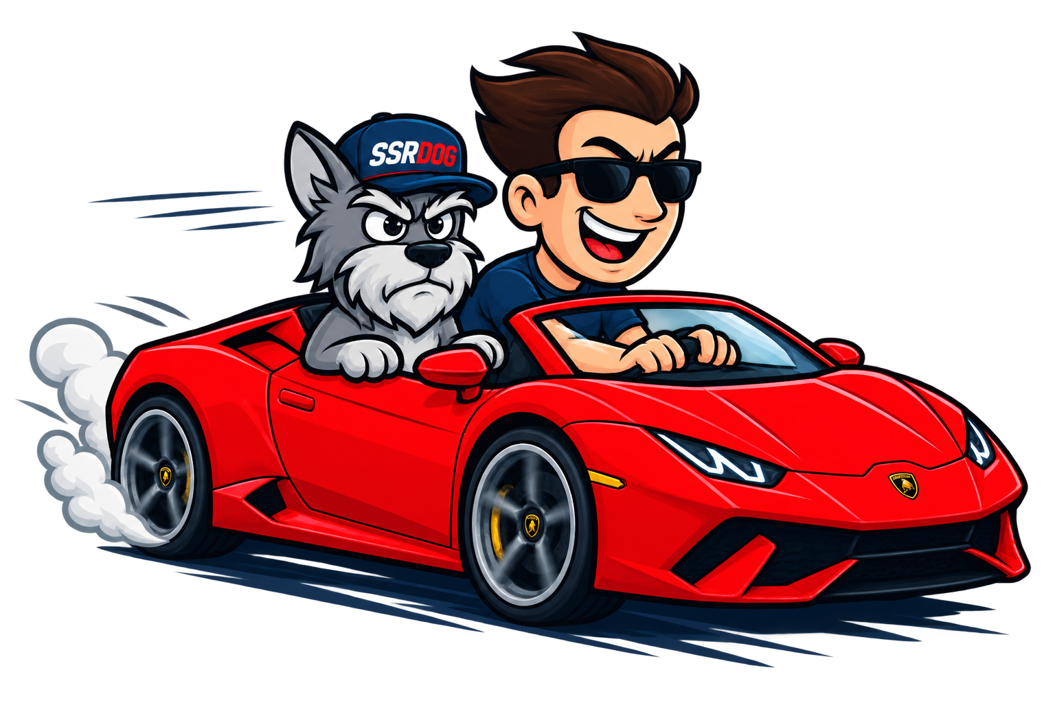 SSRDOG 红色跑车品牌插画